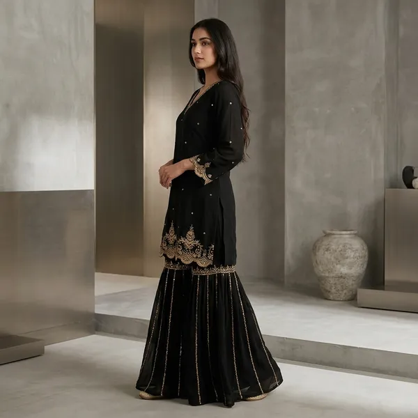 Premium_Designer_Kurta_With_Sharara_Set_Black
