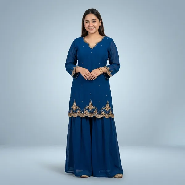 Premium_Designer_Kurta_With_Sharara_Set_Blue