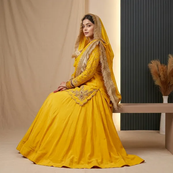 New_Arrival_Premium_Natural_Crepe_Silk_Lehenga_Set_Yellow