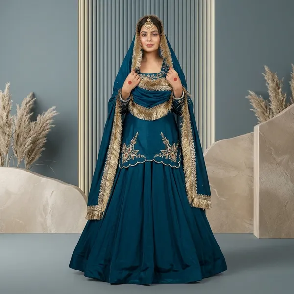 New_Arrival_Premium_Natural_Crepe_Silk_Lehenga_Set_Blue