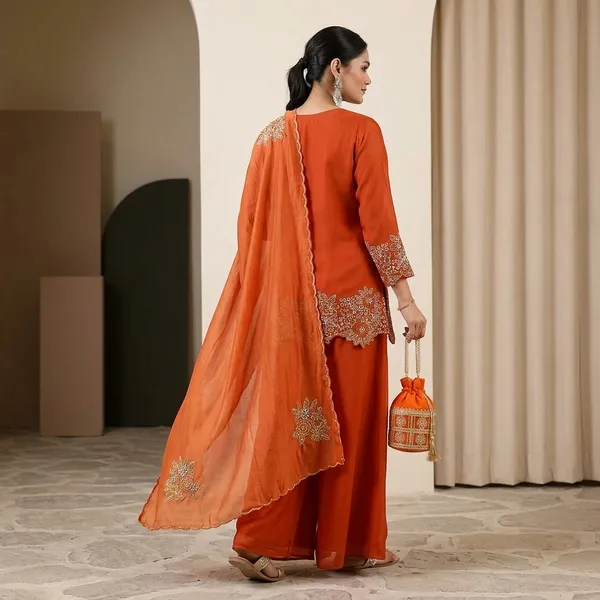 Orange_Elegant_Embroidered_Kurta_Set