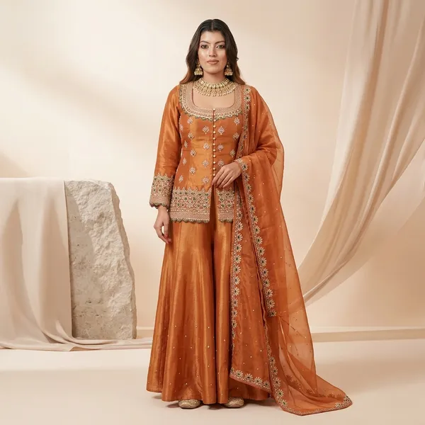 Luxurious_Ethnic_Suit_Set_With_Exquisite_Embroidery_Work_Orange