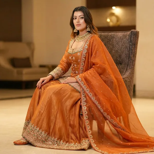 Luxurious_Ethnic_Suit_Set_With_Exquisite_Embroidery_Work_Orange