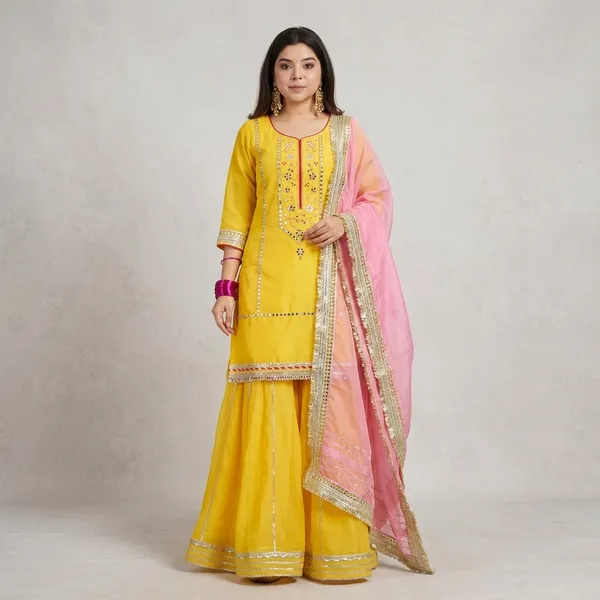 Khwahish_Neon_Yellow_Colour_Sarara_Suit