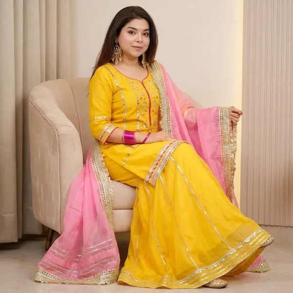 Khwahish_Neon_Yellow_Colour_Sarara_Suit