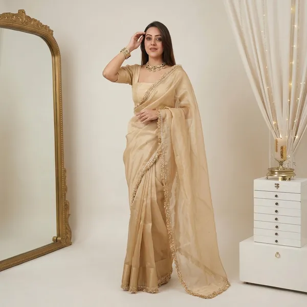 Beige_Gold_Fendy_Silk_With_Far_Border_Saree_Default_Title