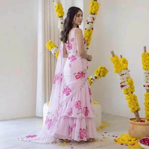 Pink_Pre_Draped_Saree_Unstiched