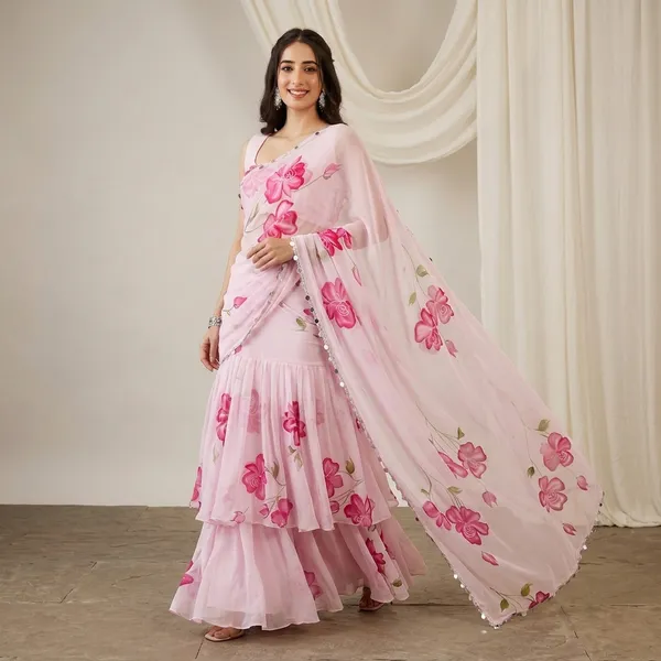 Pink_Pre_Draped_Saree_Stiched