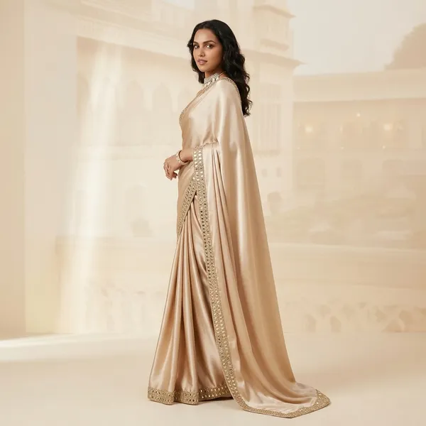 Pure_Satin_Silk_Saree_With_Original_Mirror_Embroidery_Work_Beige