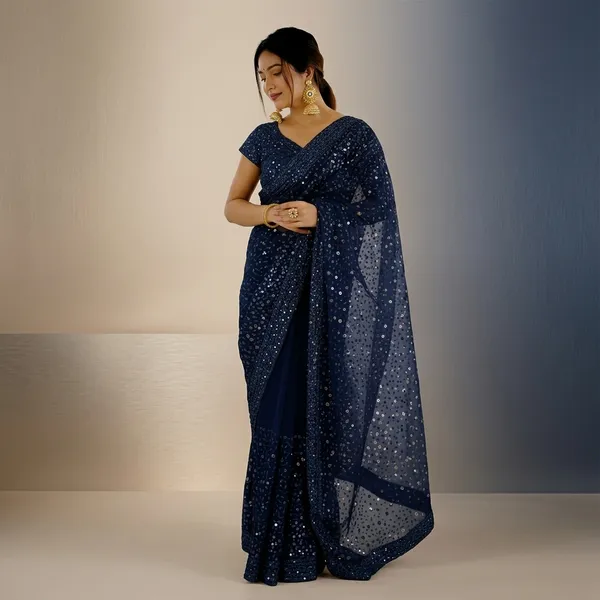 Latest_Designer_Butterfly_Net_Saree_Collection_Blue