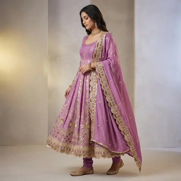 Heavy_Chinnon_Silk_Embroidery_Sequence_Work_Anarkali_Suit_Set_With_Pant_And_Dupatta