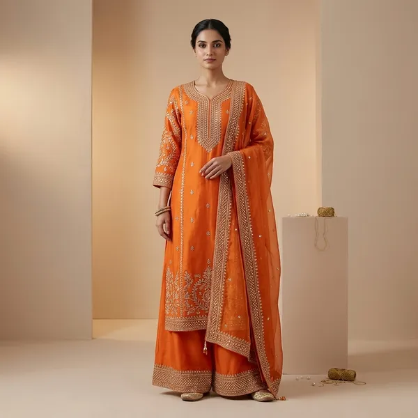 Premium_Designer_Jimmy_Choo_Top_Palazzo_And_Dupatta_Set_With_Heavy_Embroidery_Work_Orange
