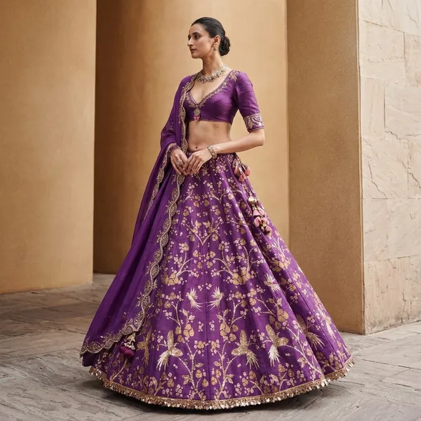 Purple_Majesty_Thai_Silk_Embroidered_Lehenga_Set_Default_Title