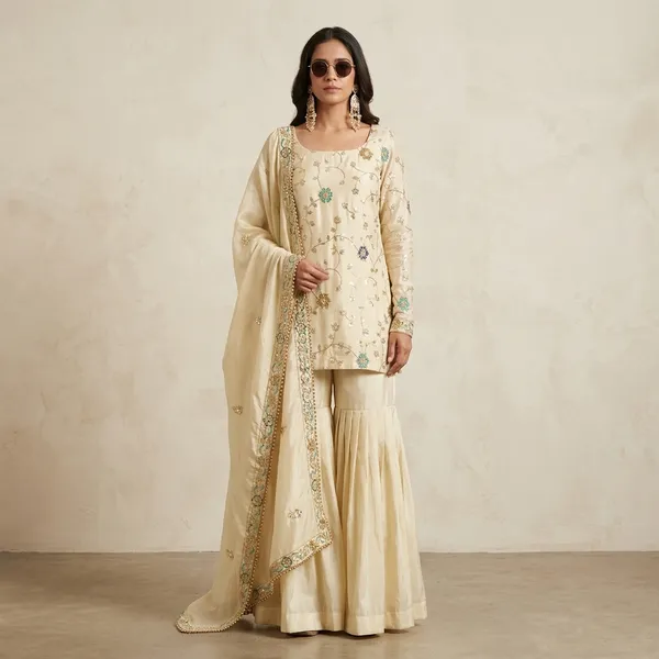 Pure_Chinnon_Top_Sharara_And_Dupatta_Set_With_3Mm_Embroidery_Sequin_Work