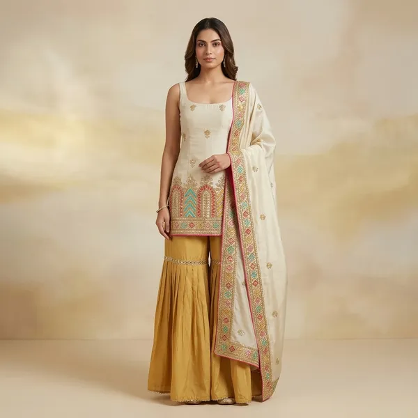 Designer_Chinnon_Silk_Sharara_Set_With_Thread_And_Sequin_Work