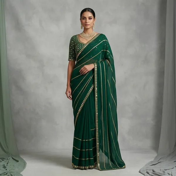 Designer_Real_Work_Mirror_With_Handwork_Green