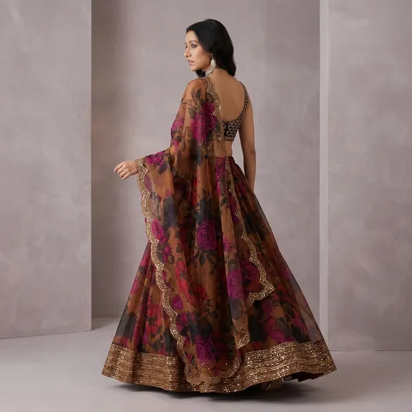 Boutique_Style_Organza_Lehenga_Choli_And_Dupatta_Set_With_Digital_Print_And_Sequin_Work_Default_Title