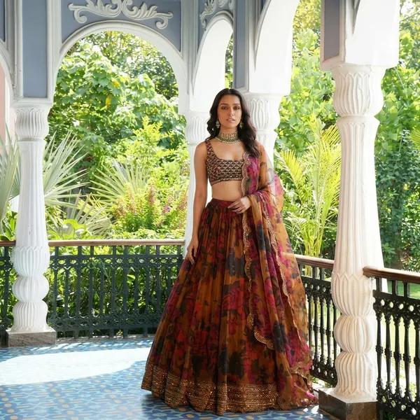 Boutique_Style_Organza_Lehenga_Choli_And_Dupatta_Set_With_Digital_Print_And_Sequin_Work_Default_Title