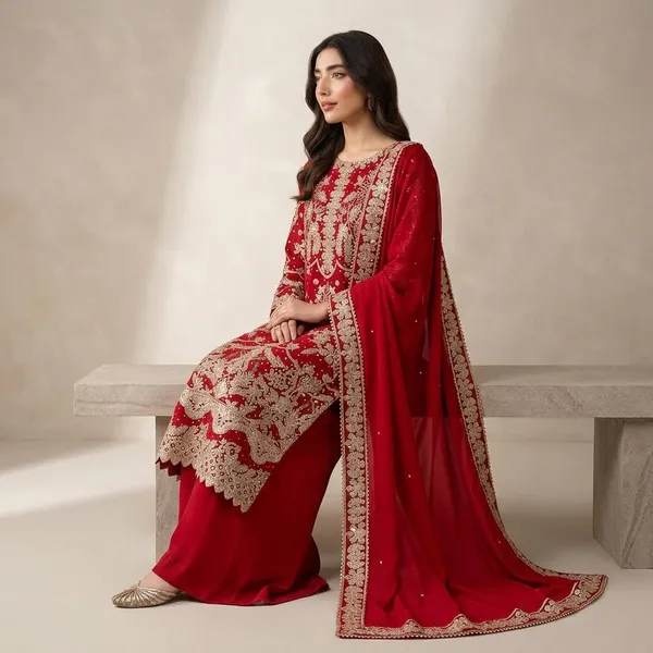 Elegant_Embroidered_Sequin_Designer_Suit_Three_Piece_Set_With_Dupatta_Red