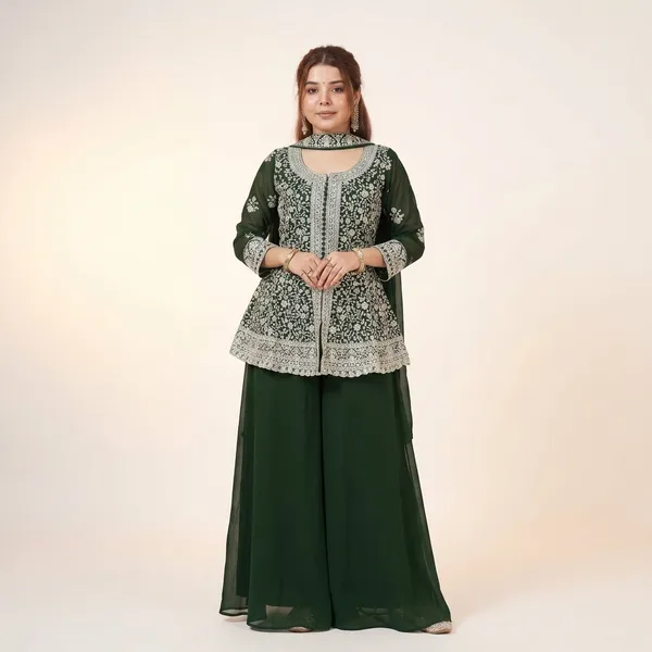 Embroidered_Peplum_Top_With_Georgette_Plazzo_Dupatta_Festive_Wear_Set