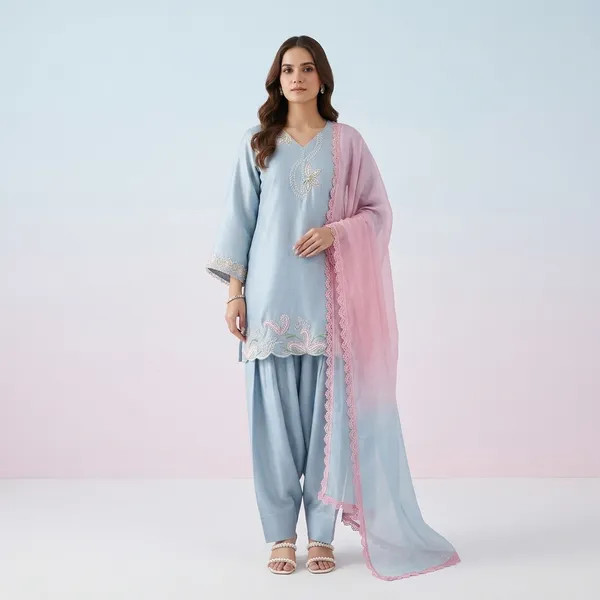 Designer_Party_Wear_Top_With_Farshi_Salwar_Dupatta_Set