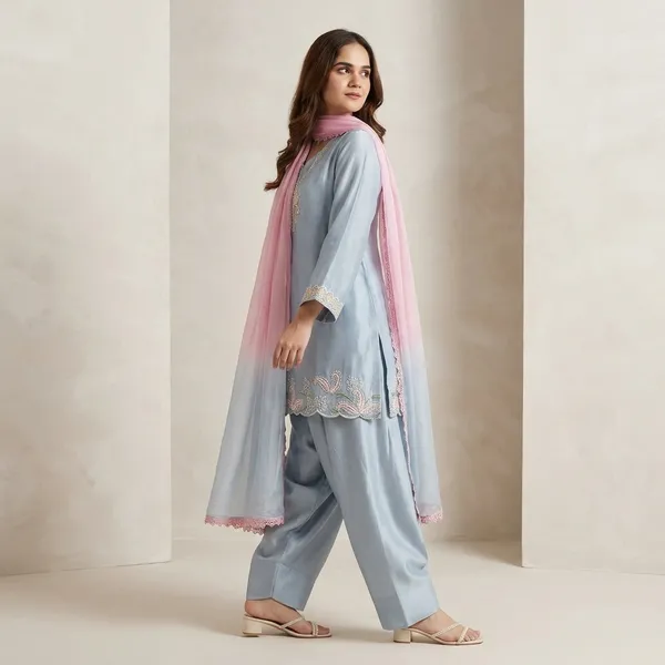 Designer_Party_Wear_Top_With_Farshi_Salwar_Dupatta_Set