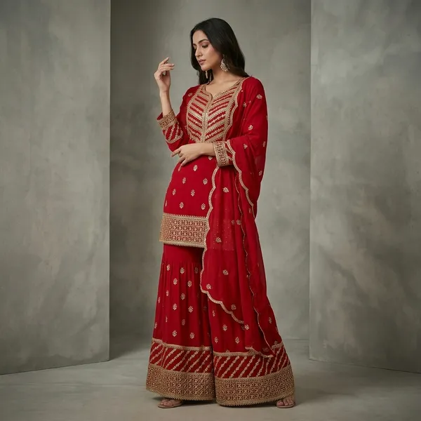 Designer_Party_Wear_Top_Palazzo_Dupatta_Set_Red