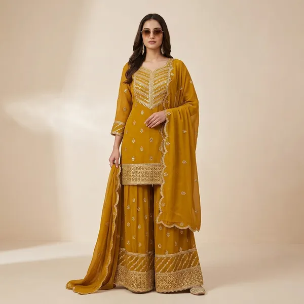 Designer_Party_Wear_Top_Palazzo_Dupatta_Set_Red