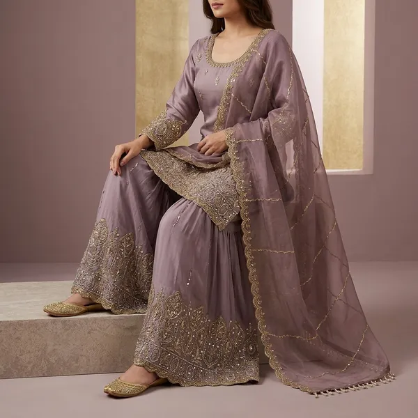 Designer_Heavy_Nc_Satin_Embroidered_Top_Sharara_Set_With_Dupatta_Green