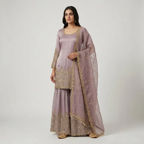 Designer_Heavy_Nc_Satin_Embroidered_Top_Sharara_Set_With_Dupatta_Green