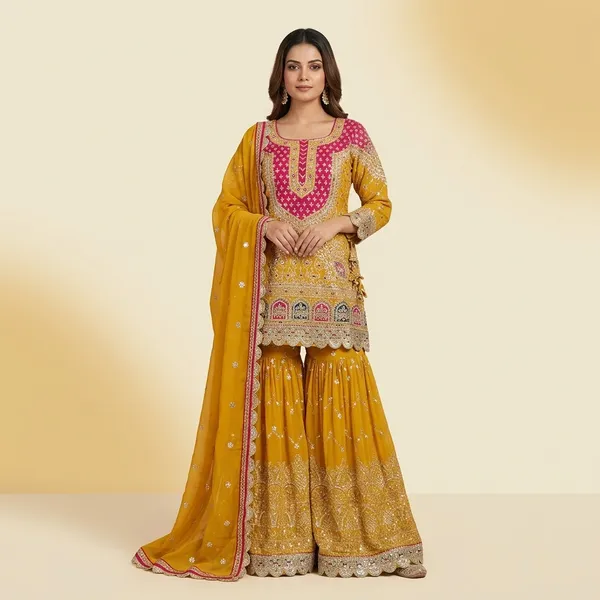 Designer_Faux_Georgette_Embroidered_Top_Sharara_Set_With_Dupatta