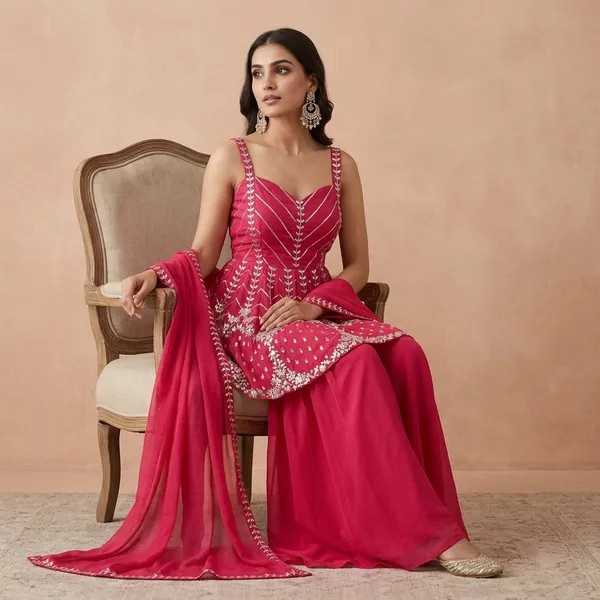 Premium_Pink_Slit_Sharara_Suit_Set_With_Heavy_Sequins_Zari_Embroidery