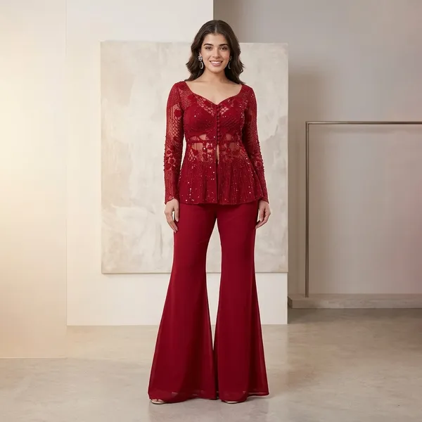 Red_Cherry_Embroidery_Indo_Western_3_Piece_Faux_Georgette_Palazzo_Set_With_Sequins_Work