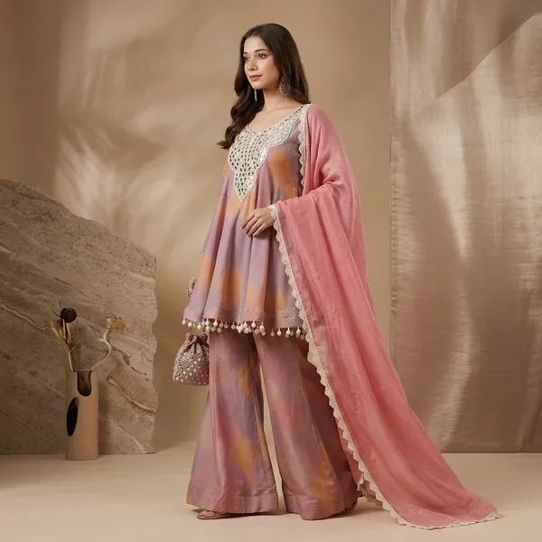 Designer_Top_Plazzo_Set_With_Real_Mirror_Work_Dupatta
