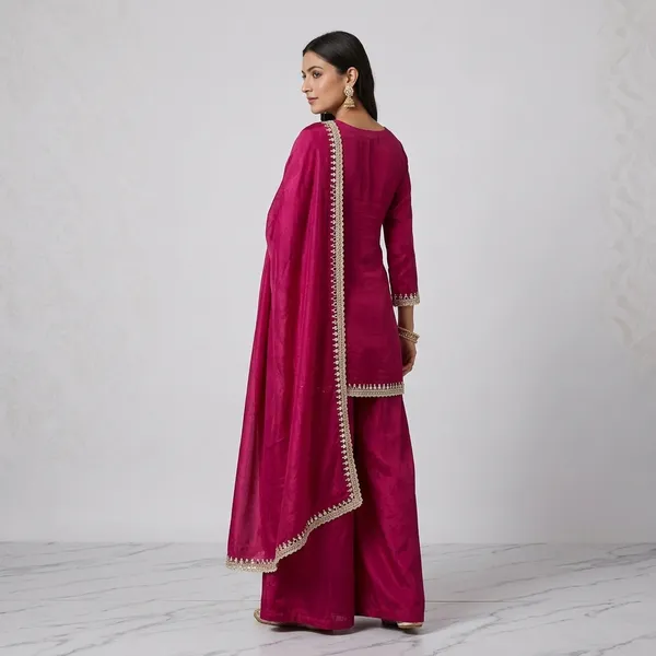 Designer_Party_Wear_Top_Palazzo_Set_With_Mirror_Work_Dupatta_Black
