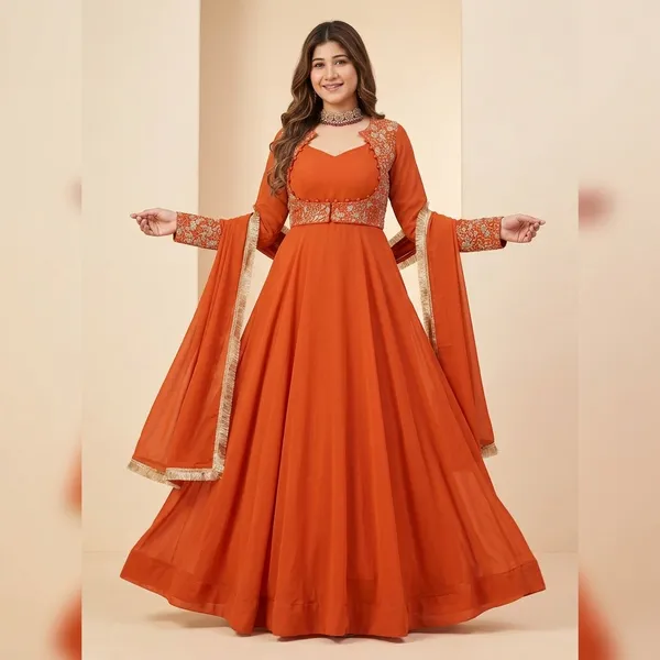 Designer_Maxi_Anarkali_Suit_With_Koti_Pant_Dupatta