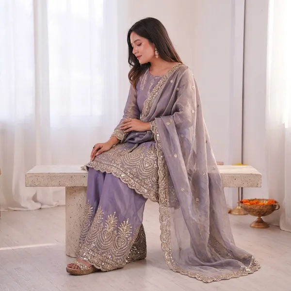 Designer_Two_Tone_Fandy_Silk_Top_Palazzo_Set_With_Embroidery_Dupatta_Lavender
