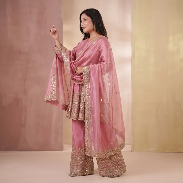 Designer_Two_Tone_Fandy_Silk_Top_Palazzo_Set_With_Embroidery_Dupatta_Pink