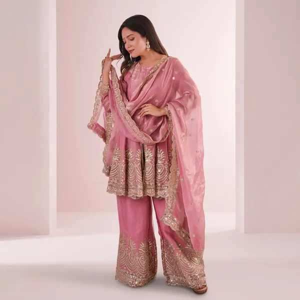Designer_Two_Tone_Fandy_Silk_Top_Palazzo_Set_With_Embroidery_Dupatta_Pink