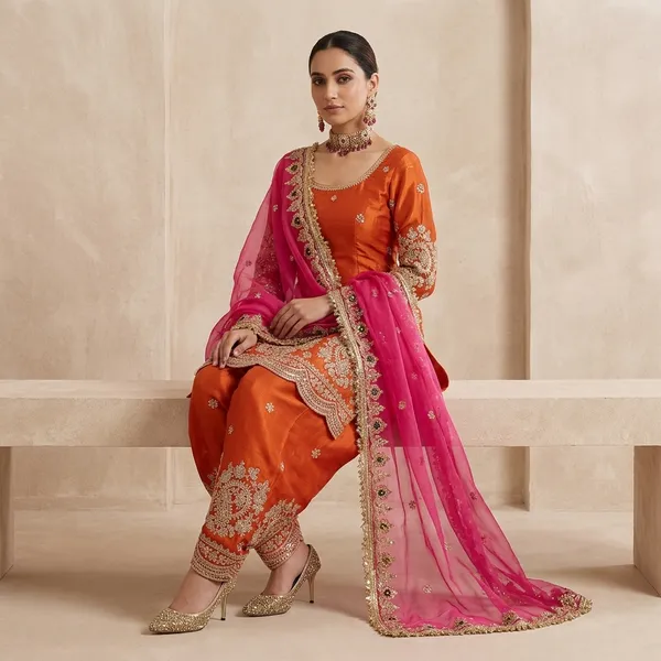 Designer_Embroidered_Fandy_Crushi_Silk_Top_With_Farshi_Salwar_Dupatta_Set