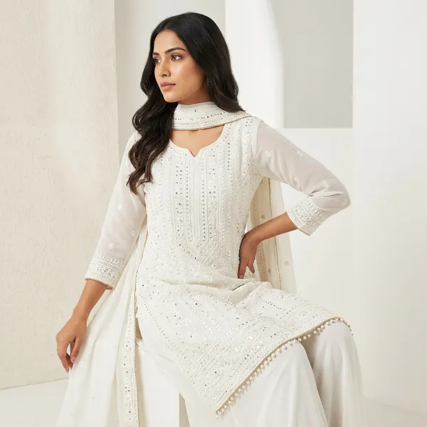 Designer_Faux_Georgette_Embroidered_Top_Palazzo_Dupatta_Set_White
