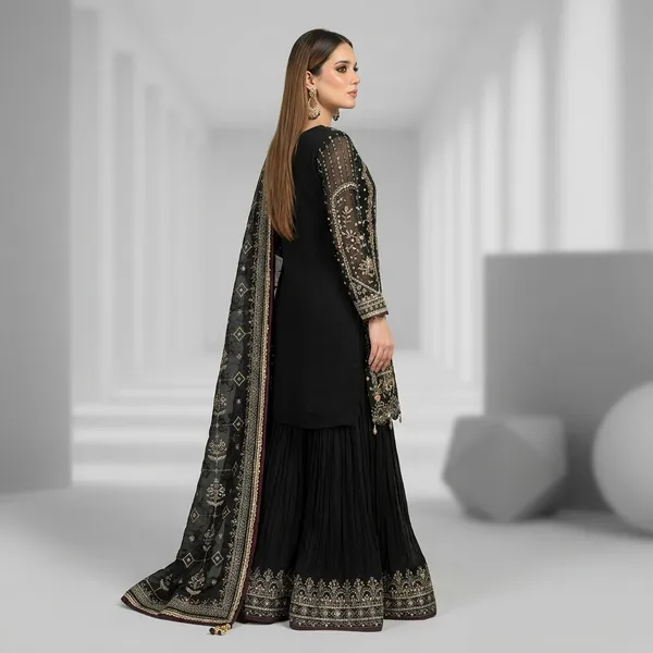 Designer_Faux_Georgette_Embroidered_Top_Palazzo_Dupatta_Set_Rama