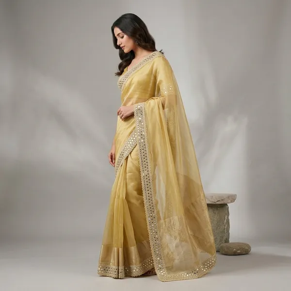 New_Trending_Designer_Original_Mirror_Work_Soft_Organza_Saree_Default_Title