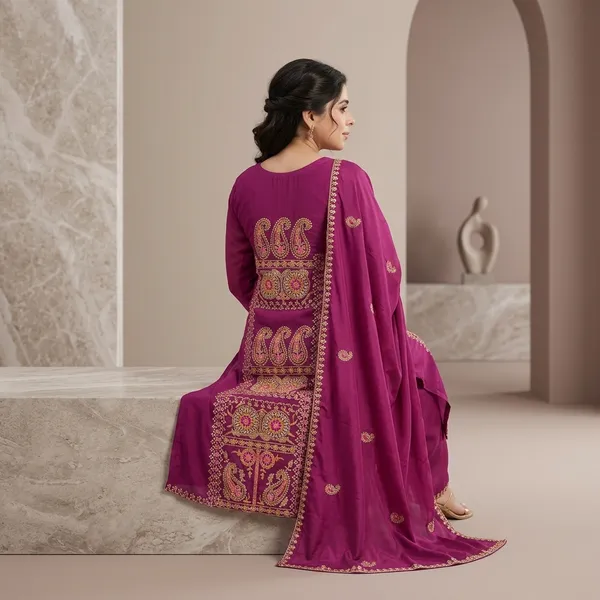 Readymade_Top_Pant_With_Dupatta_Collection_2026_Wine