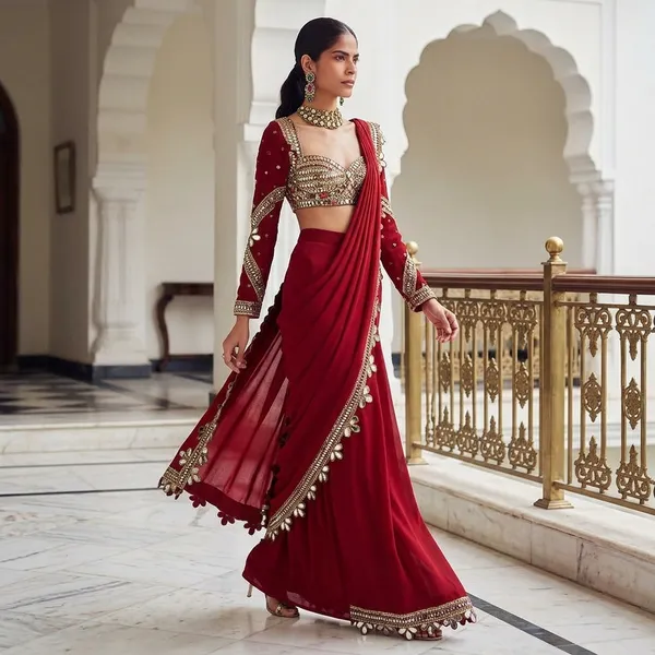 Elegant_Pre_Stitched_Real_Mirror_Work_Saree_Default_Title