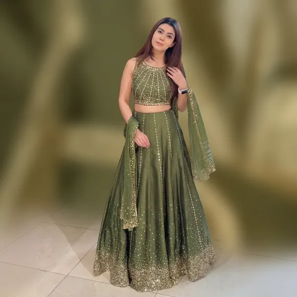 Midnight_Olive_Thai_Silk_Occasion_Lehenga_Set_Default_Title