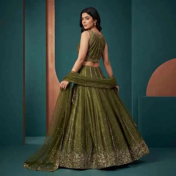Midnight_Olive_Thai_Silk_Occasion_Lehenga_Set_Default_Title