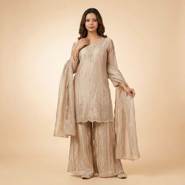 Party_Wear_3_Piece_Tissue_Silk_Suit_With_Gota_Patti_Dupatta