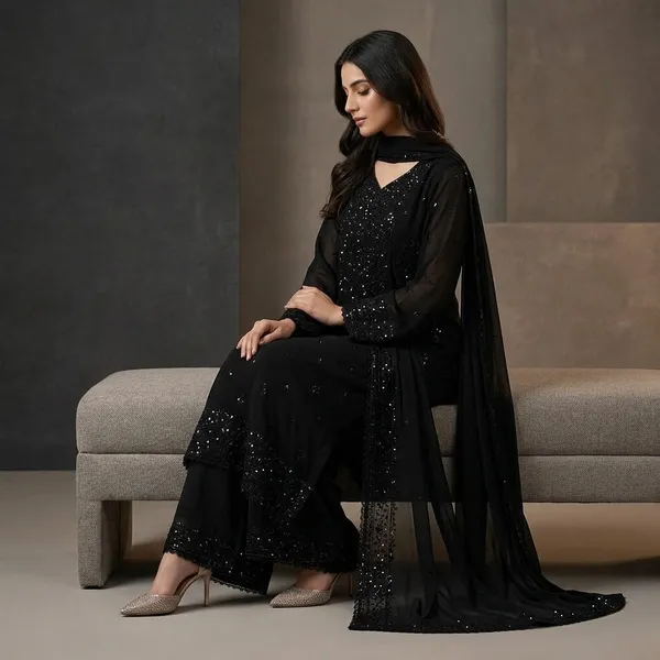 Shimmering_Georgette_Sequined_Palazzo_Ensemble_Black