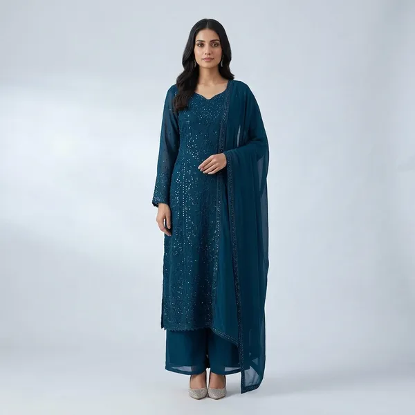 Shimmering_Georgette_Sequined_Palazzo_Ensemble_Blue